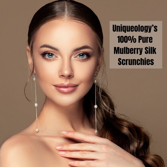 Uniqueology Real Mulberry SIlk Hair Ties OEKO-TEX Certified (Pink) - Picture 4 of 15